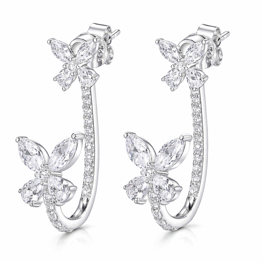 S925 Moissanite Dual Use Butterfly Earrings