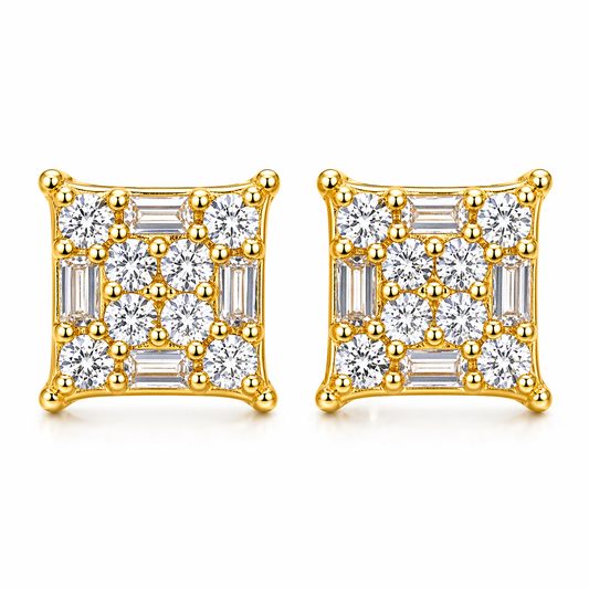 Baguette Square Shaped Stud Earring