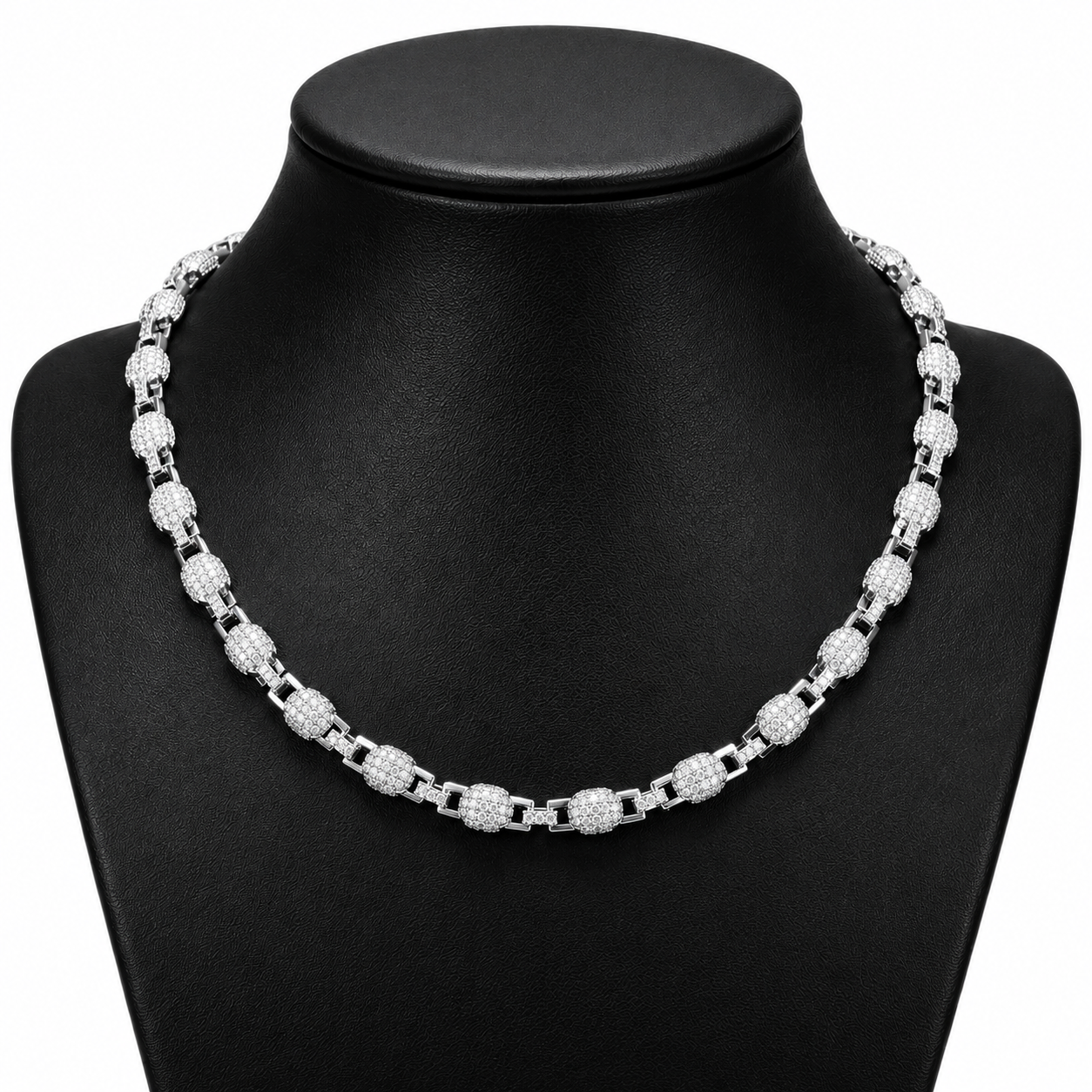 7mm S925 Moissanite Ball Box Link Chain