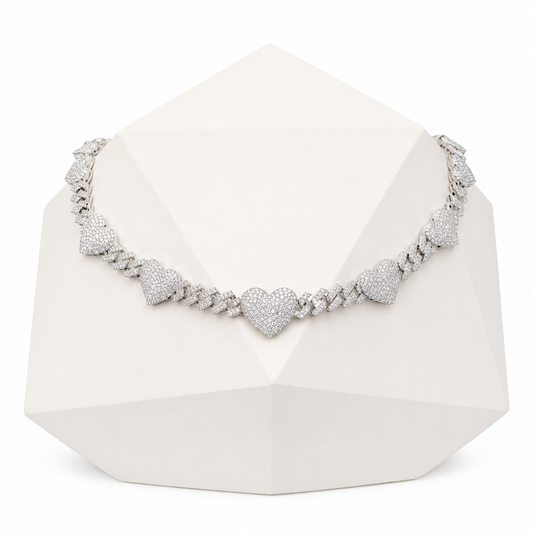 17mm Heart Cuban Llink Chain