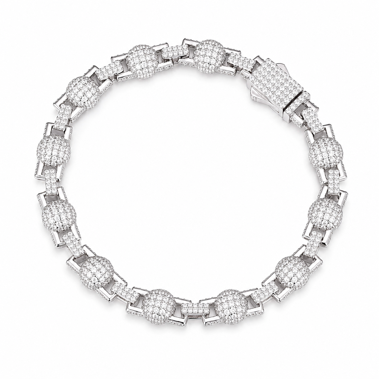 7mm Iced Out Bead Bracelet