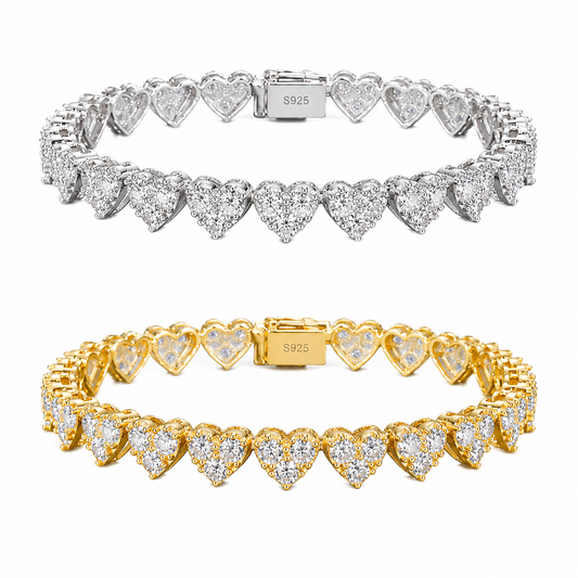 8mm Heart Tennis Bracelet