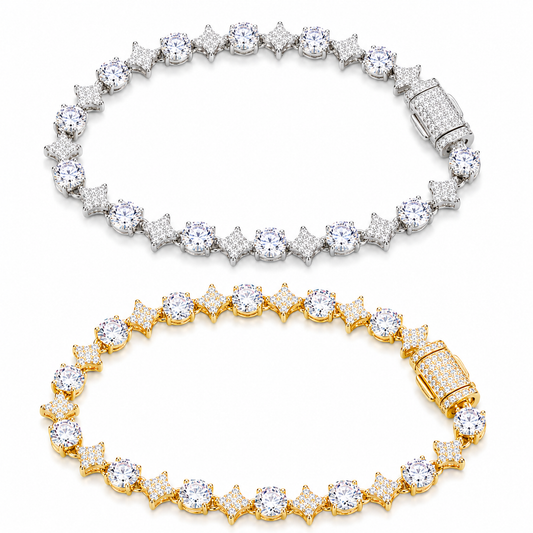 6mm 8mm Star Halo Tennis Bracelet