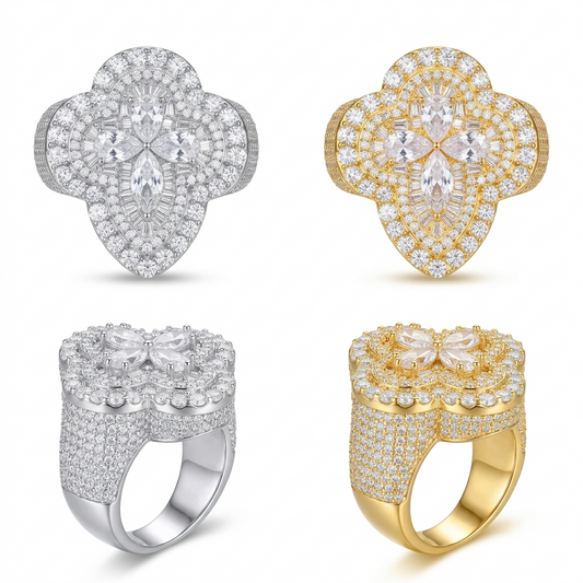 Pear Cut Clover Engagement Ring
