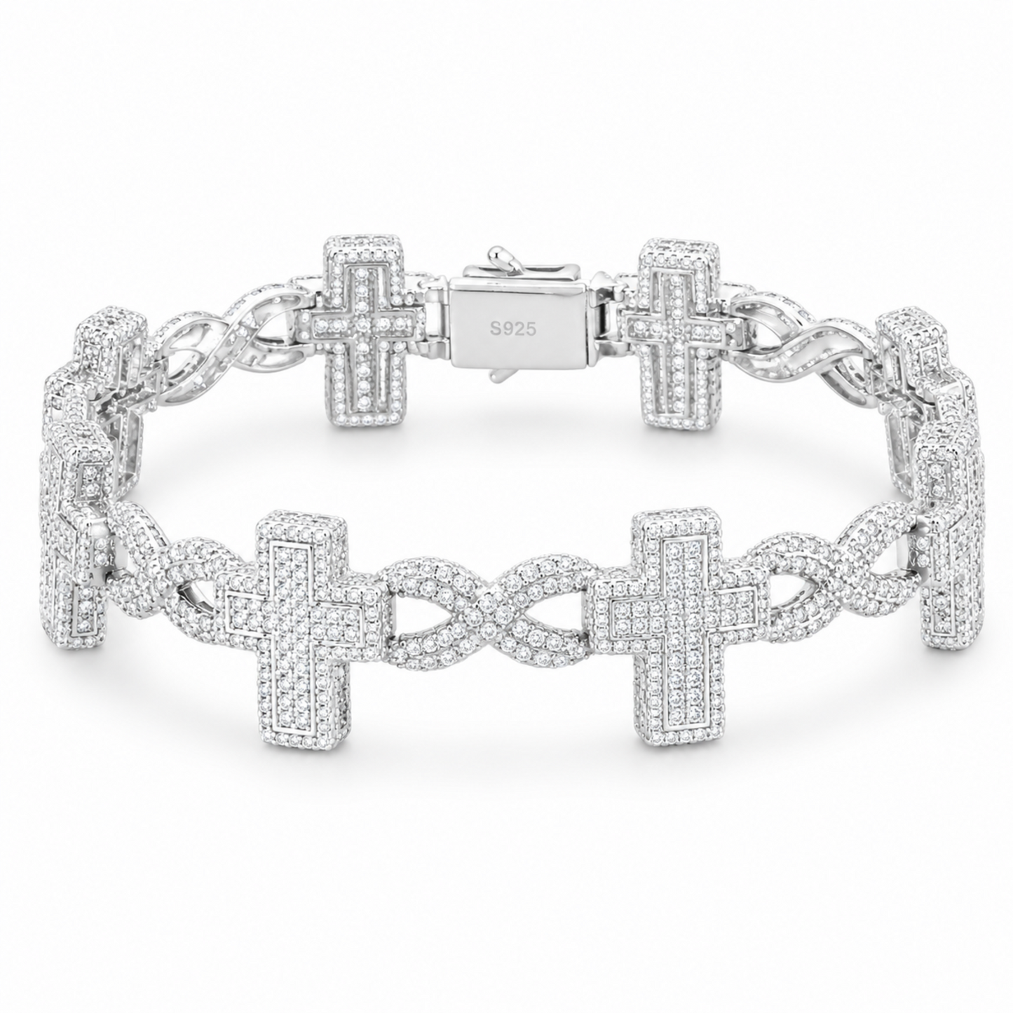 8mm Infinity Cross Cuban Link Bracelet
