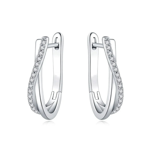 Elegant Zircon Hoop Earrings