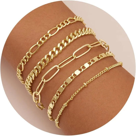 Gold Layered Bracelet Set