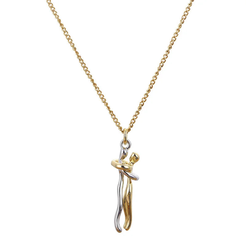 Forever Embrace Hug Couple Necklace