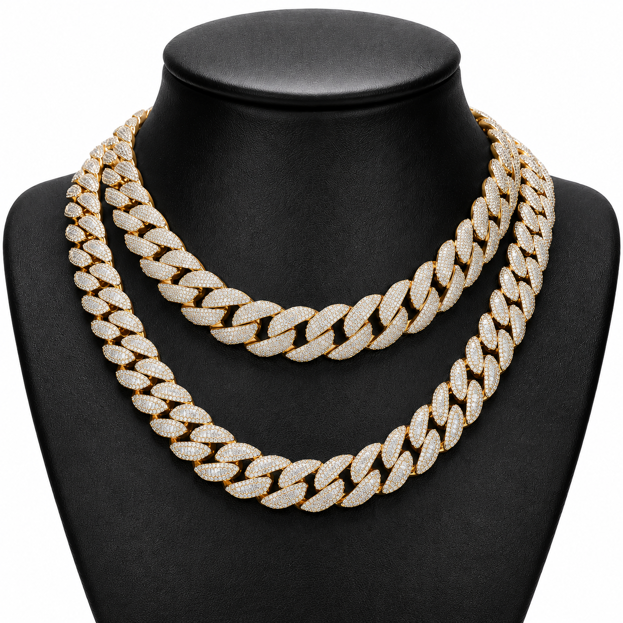 20mm Baguette leaf Cuban Link Chain