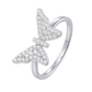 925 Sterling Silver VVS Moissanite Gemstone Butterfly Ring