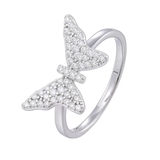 925 Sterling Silver VVS Moissanite Gemstone Butterfly Ring