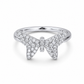925 Sterling Silver VVS Moissanite Gemstone Butterfly Ring