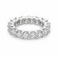 925 Sterling Silver 4mm VVS Moissanite Hypoallergenic Waterproof Prong Set Eternity Ring