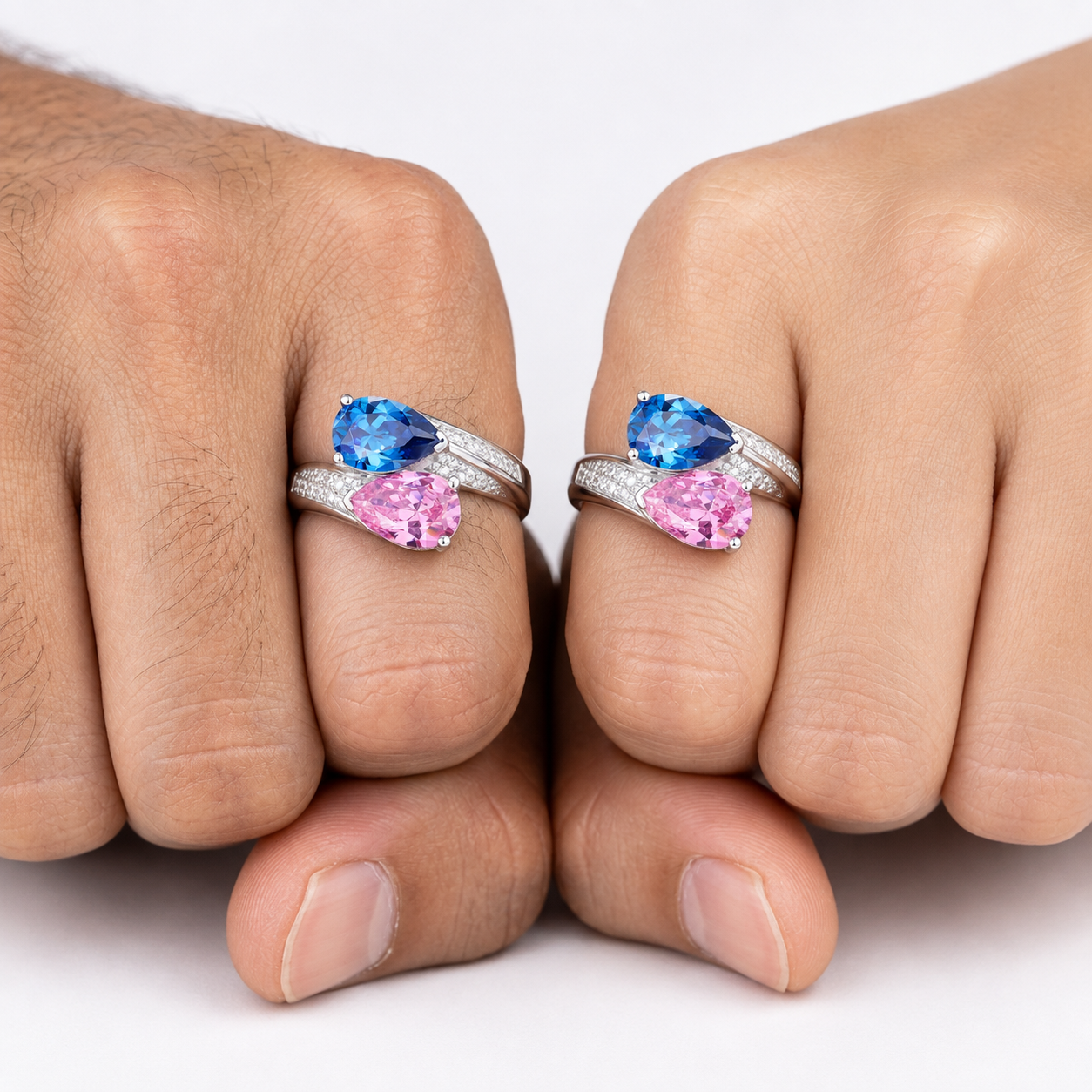 925 Sterling Silver Water Drop Finger Knuckle  Adjustable Rings