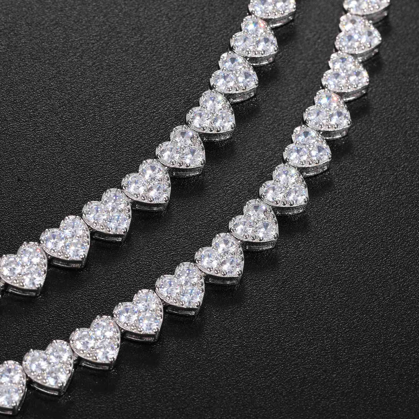 8mm Heart Tennis Bracelet