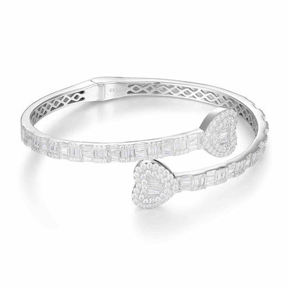 5mm Baguette Heart Bracelet Bangle