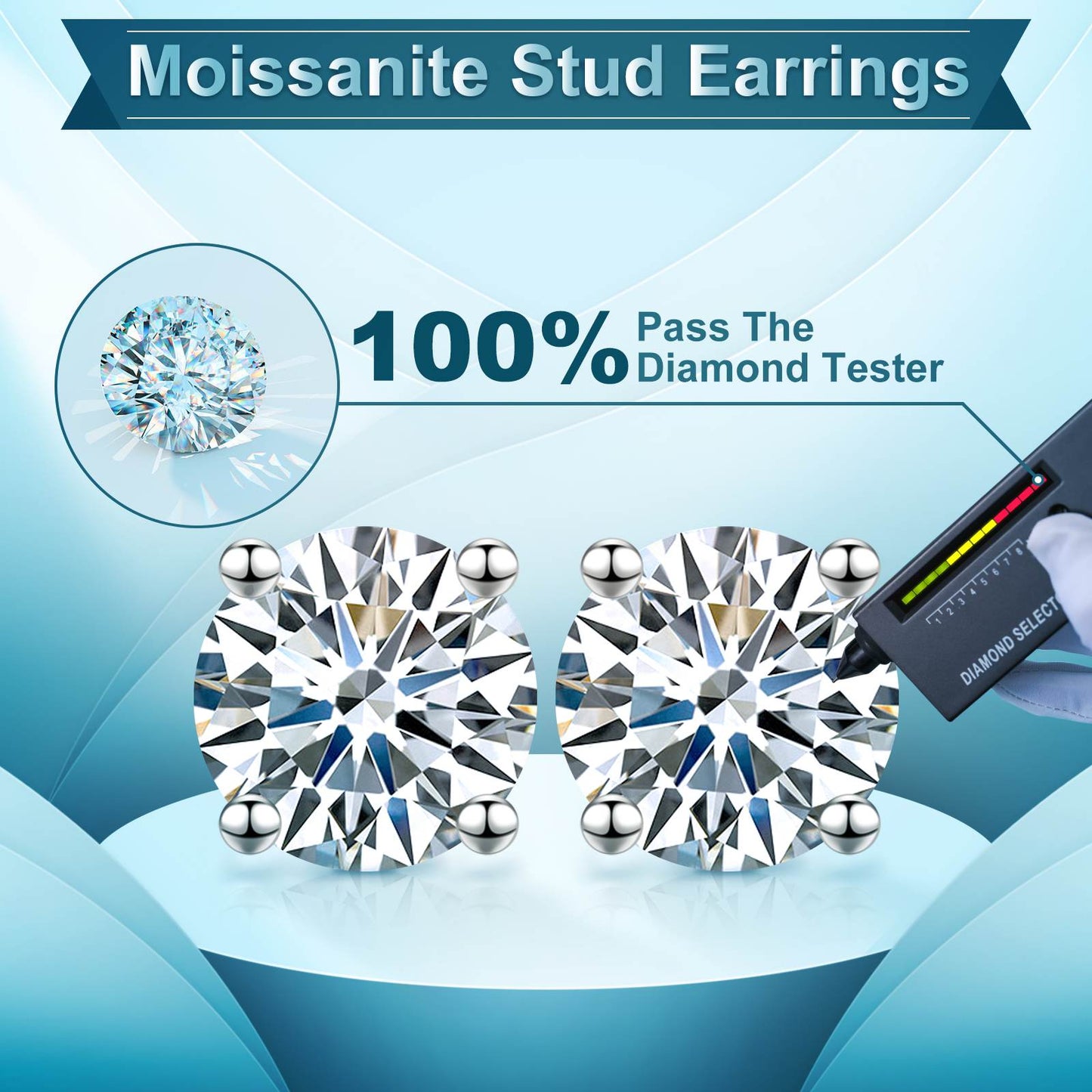 0.2ct-10ct Screw Back Round Cut Stud Earrings - TUHE Jewelry