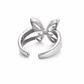 925 Sterling Silver Pear Cut 5A Cubic Zirconia Ice Out Butterfly Ring