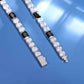 White Moissanite Mix Black CZ Cluster Tennis Bracelet