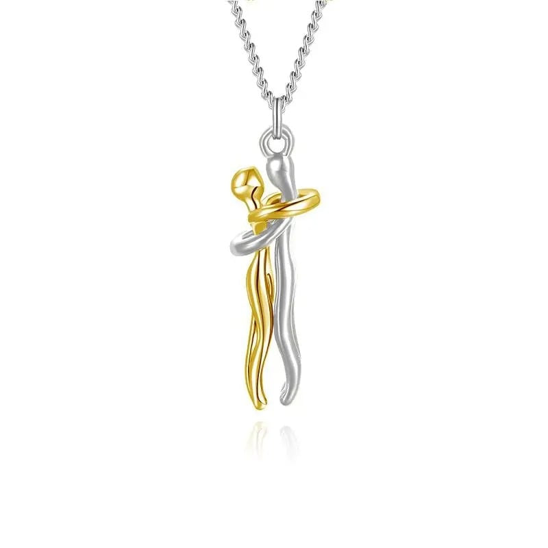 Forever Embrace Hug Couple Necklace