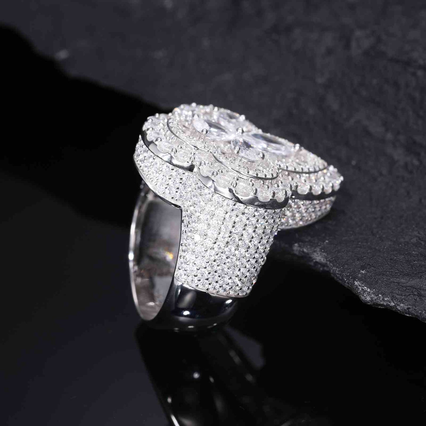 Pear Cut Clover Engagement Ring