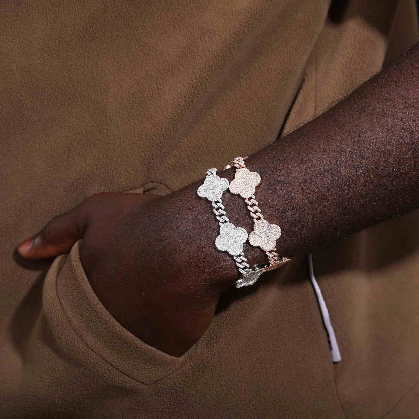 6mm Four Leaf Clover Cuban Link Bracelet