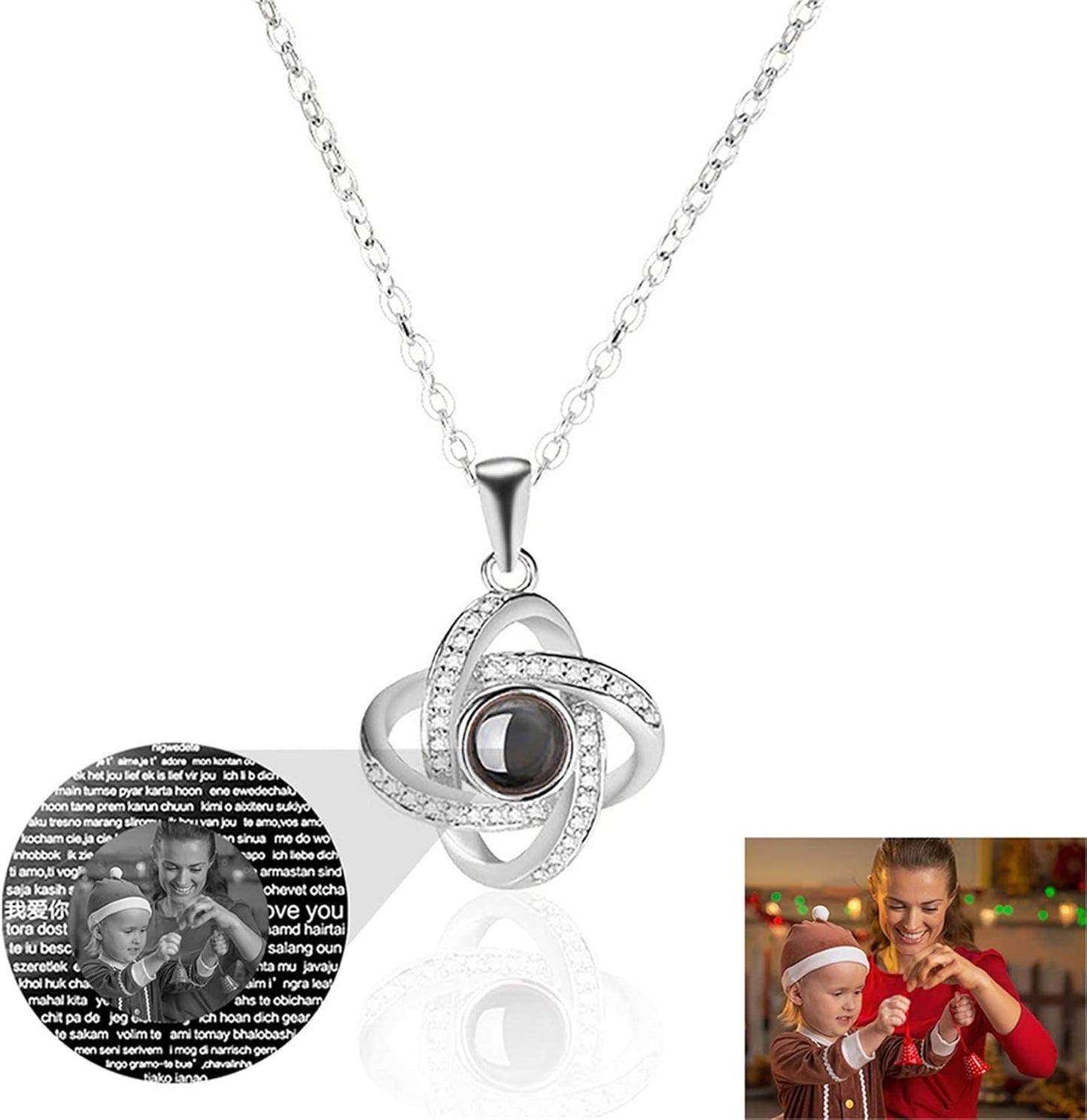 Projection Interlocked Pendant Necklace