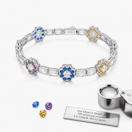 12mm CZ Flower Tennis Bracelet