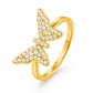 925 Sterling Silver VVS Moissanite Gemstone Butterfly Ring