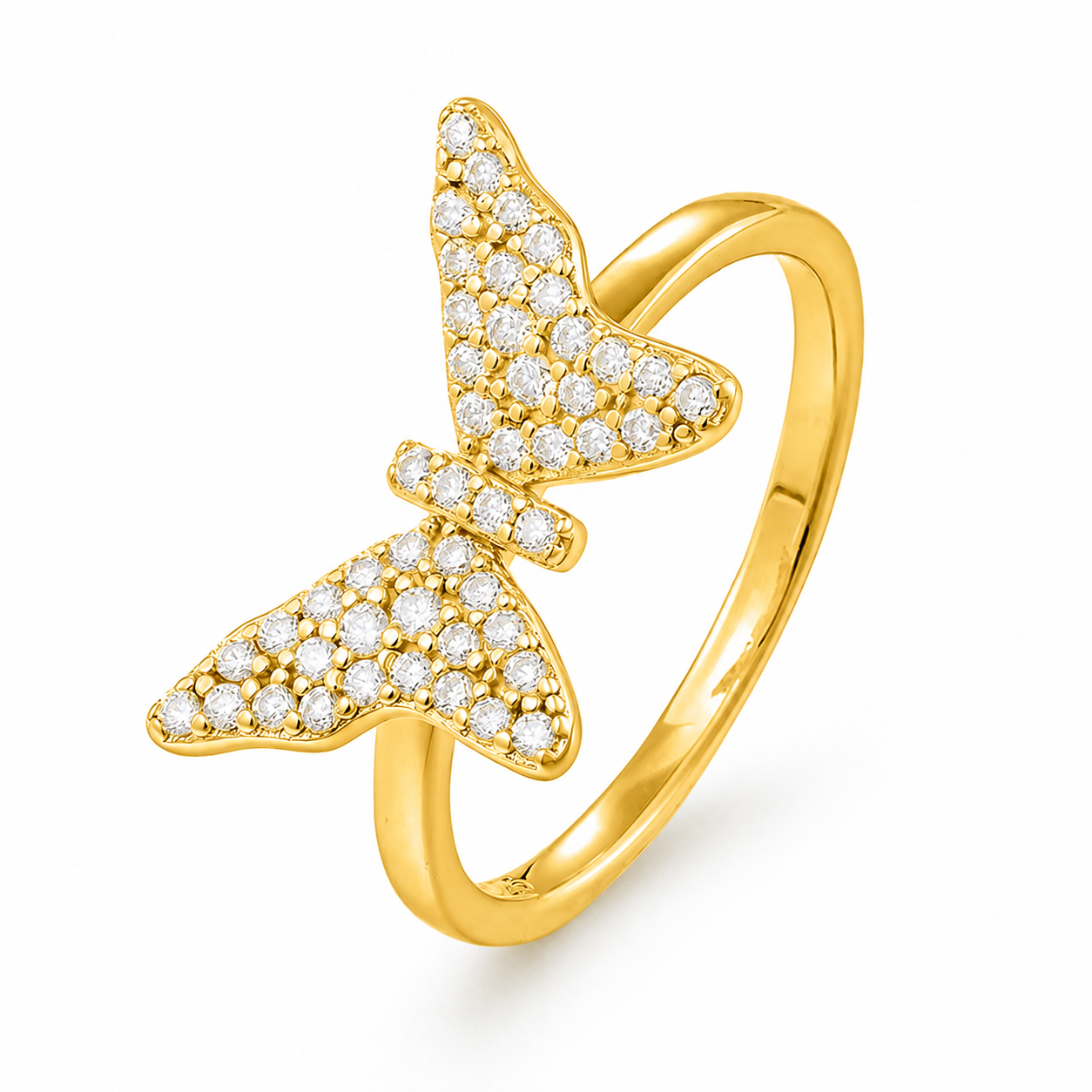 925 Sterling Silver VVS Moissanite Gemstone Butterfly Ring