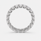 925 Sterling Silver 4mm VVS Moissanite Hypoallergenic Waterproof Prong Set Eternity Ring