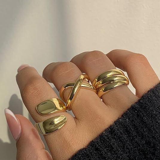 Chunky Gold & Silver Stackable Ring