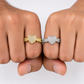 925 Silver Moissanite Gold Pave Heart Ring for Women
