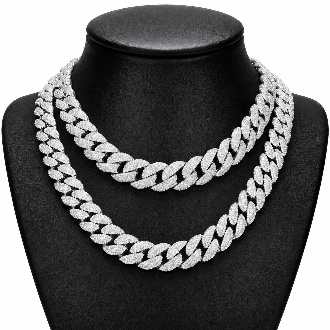 20mm Baguette leaf Cuban Link Chain