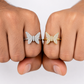 925 Sterling Silver VVS Moissanite Gemstone Butterfly Ring