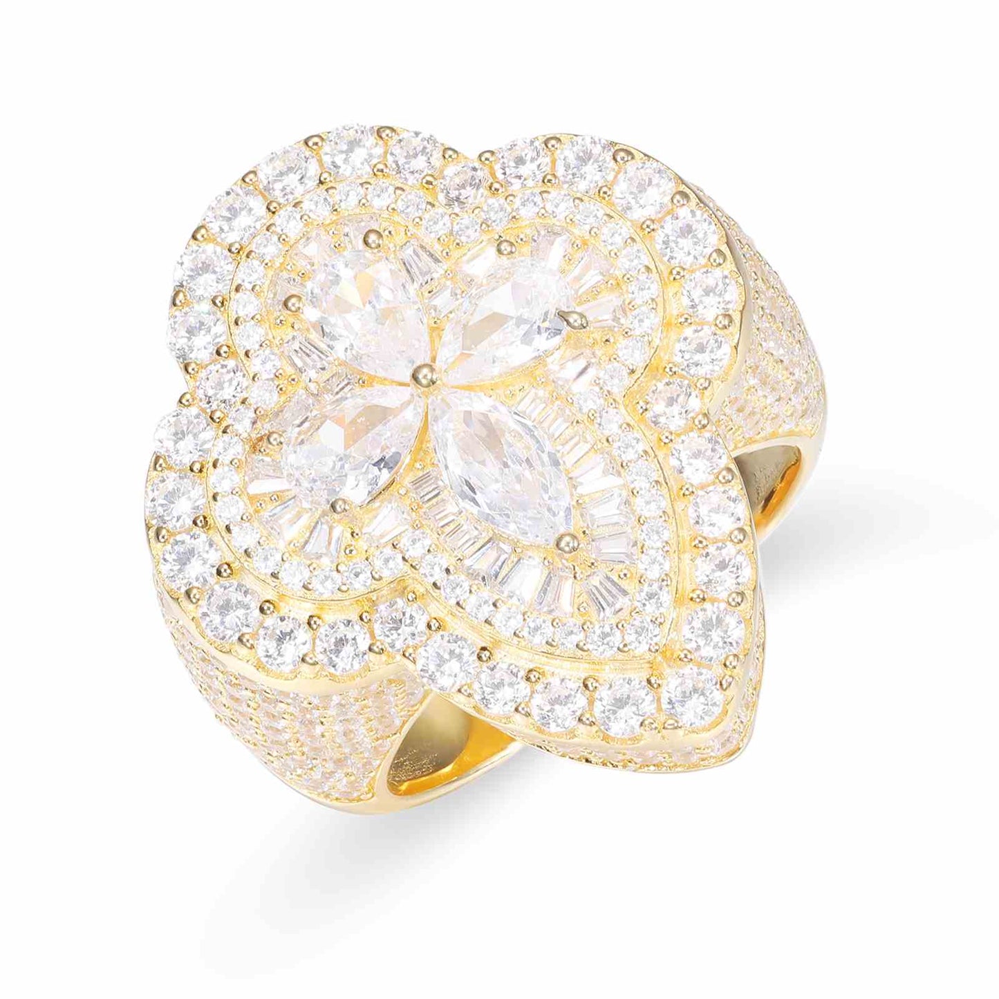 Pear Cut Clover Engagement Ring