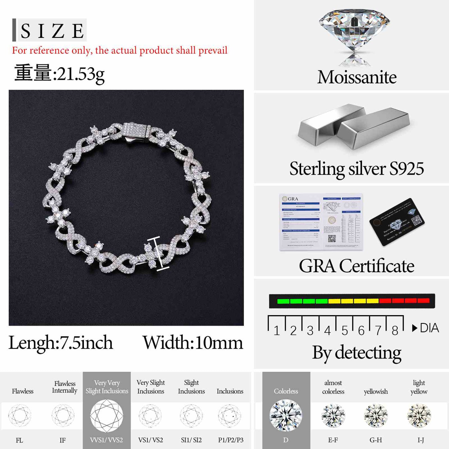 10mm Infinity Mixed Cross Bracelet