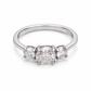 925 Sterling Silver VVS Moissanite Diamond Three Stone