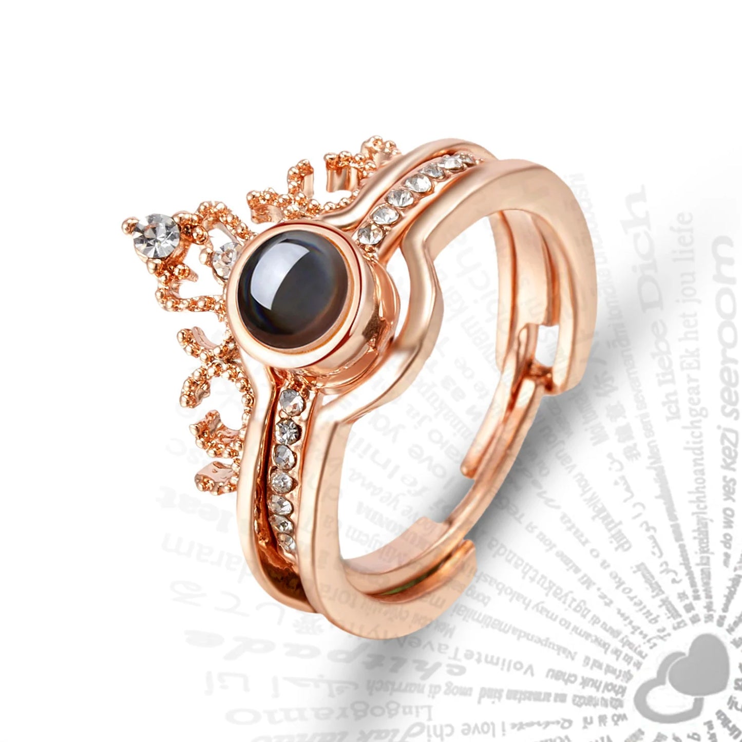 Photo Projection Crown Ring