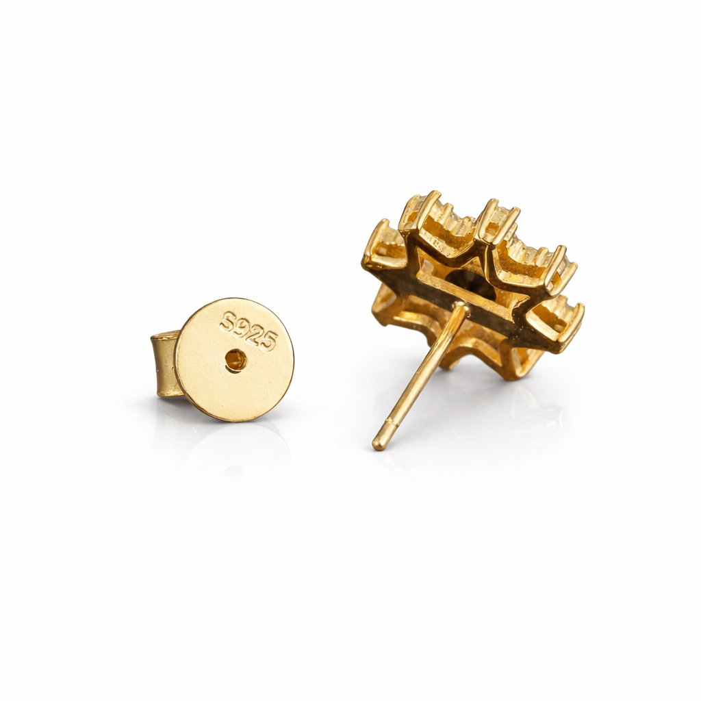 Eight-pointed Star Stud Earrings