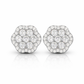 S925 Moissanite Lotus Flower Stud Earrings