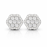 S925 Moissanite Lotus Flower Stud Earrings