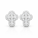 S925 Moissanite Iced Out Cross Stud Earrings