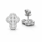 S925 Moissanite Iced Out Cross Stud Earrings