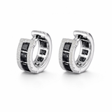 Black Moissanite Diamond Hoop Earrings