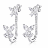 S925 Moissanite Dual Use Butterfly Earrings