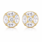 Marquise Cut Round Stud Earrings