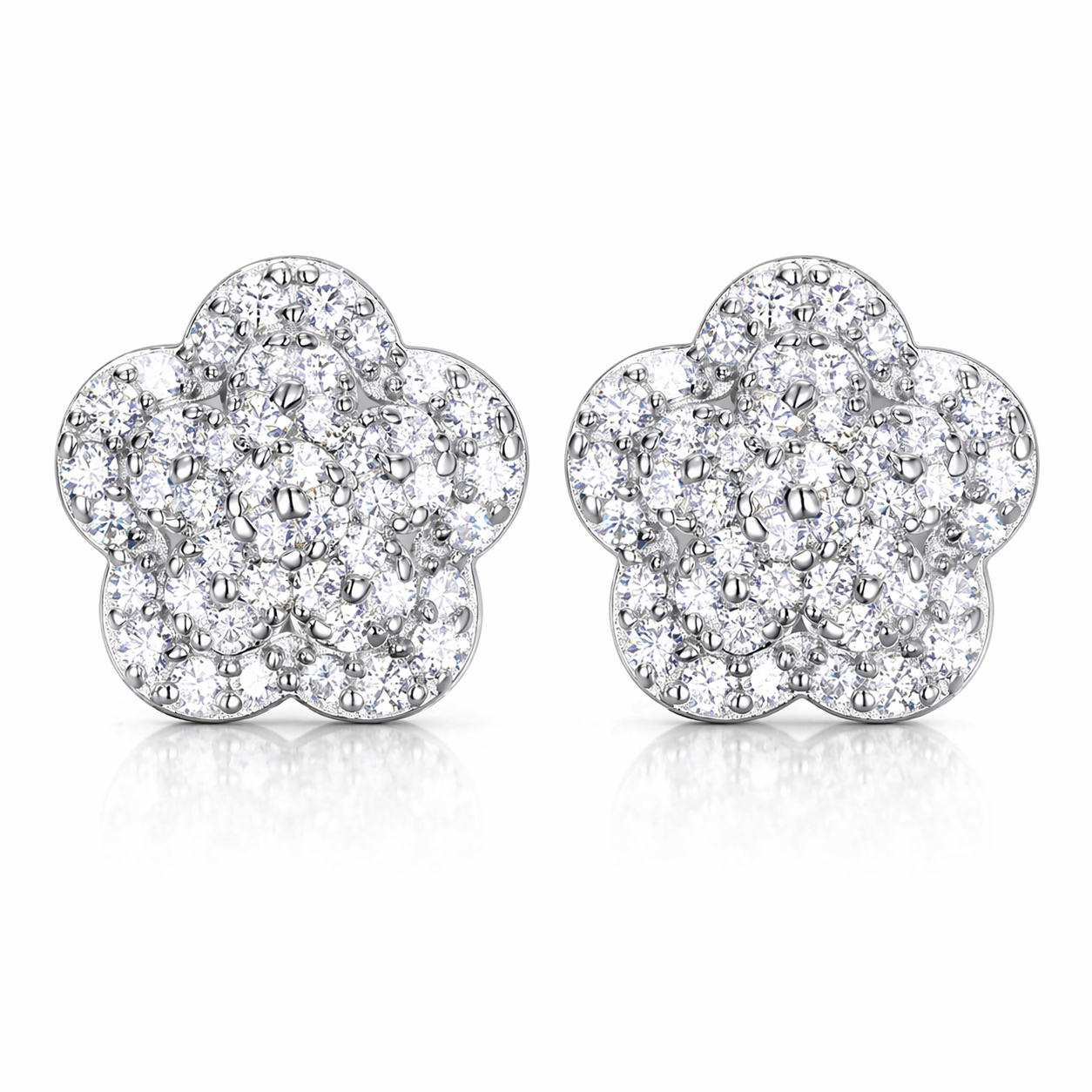 3 Layer Lotus Stud Earrings