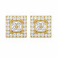 Four Leaf Clover Square Stud Earrings