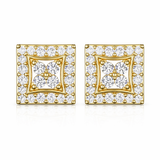 Four Leaf Clover Square Stud Earrings